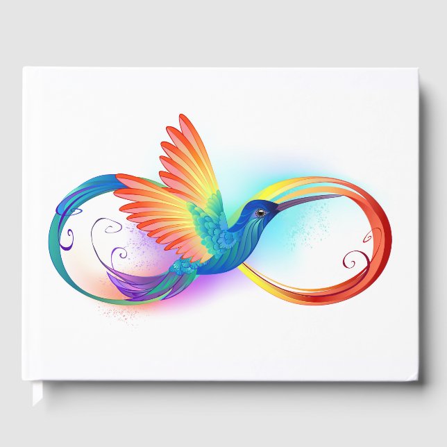 Rainbow Hummingbird with Infinity symbol Guest Book (Front)