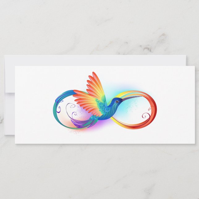 Rainbow Hummingbird with Infinity symbol Invitation (Front)