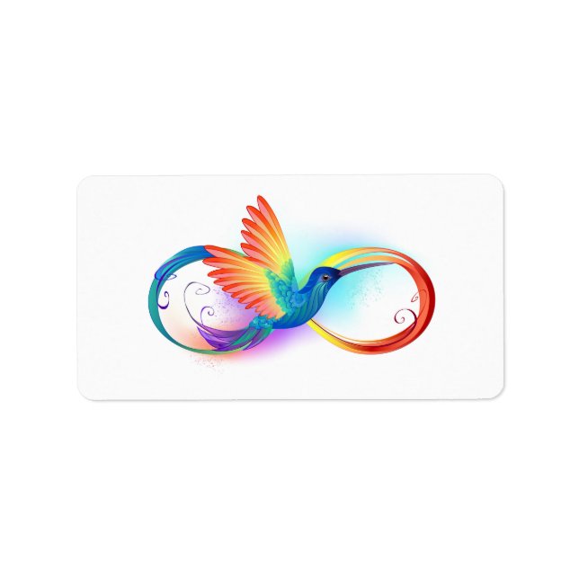 Rainbow Hummingbird with Infinity symbol Label (Front)