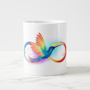 Rainbow Hummingbird with Infinity symbol Large Coffee Mug