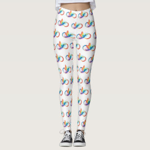 Rainbow Hummingbird with Infinity symbol Leggings