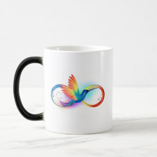 Rainbow Hummingbird with Infinity symbol Magic Mug