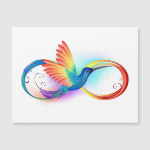 Rainbow Hummingbird with Infinity symbol Magnetic Invitation