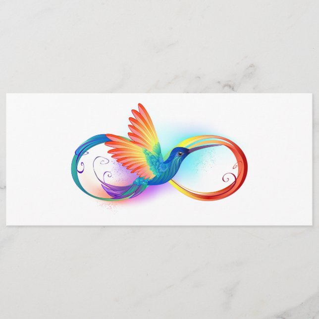 Rainbow Hummingbird with Infinity symbol Menu (Front)
