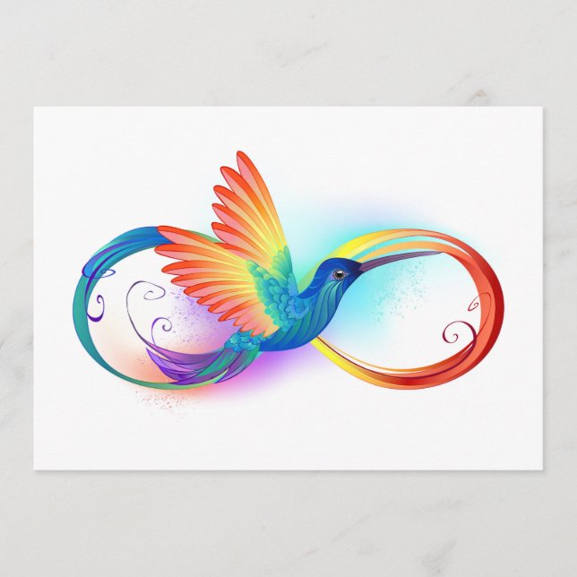 Rainbow Hummingbird with Infinity symbol Menu (Front)