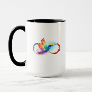 Rainbow Hummingbird with Infinity symbol Mug