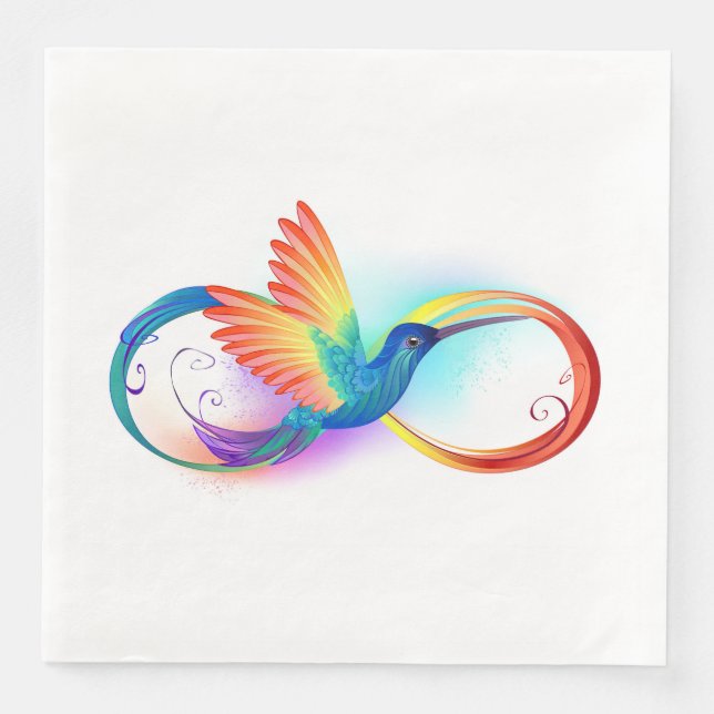 Rainbow Hummingbird with Infinity symbol Napkin (Front)