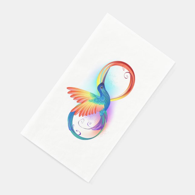 Rainbow Hummingbird with Infinity symbol Napkin (Corner)