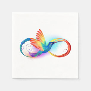 Rainbow Hummingbird with Infinity symbol Napkin