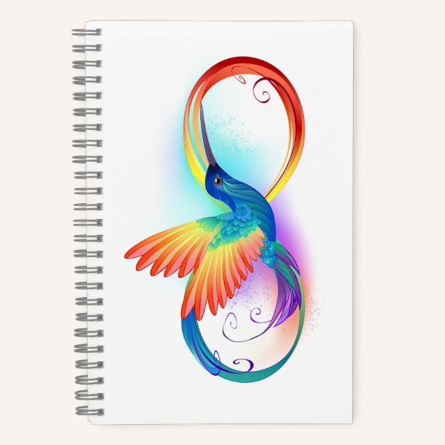 Rainbow Hummingbird with Infinity symbol Notebook (Front)