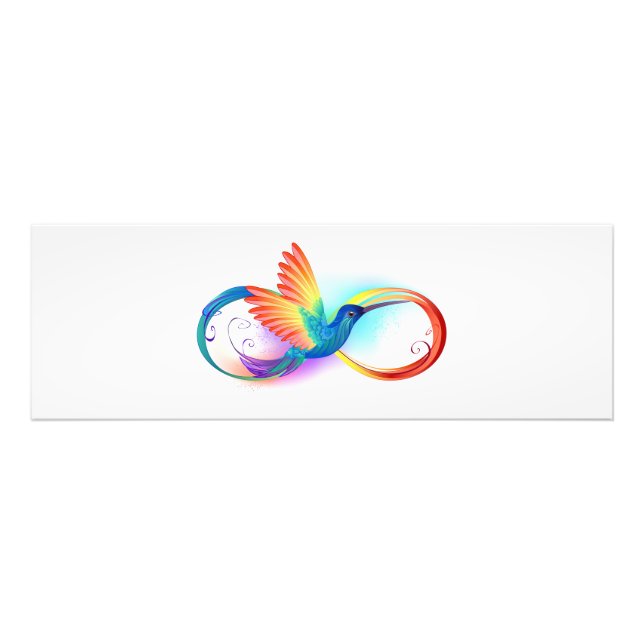 Rainbow Hummingbird with Infinity symbol Photo Print (Front)