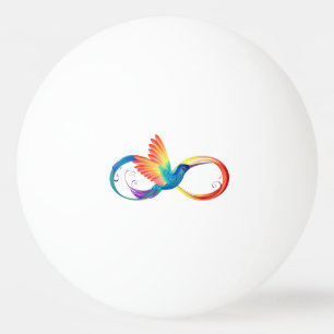 Rainbow Hummingbird with Infinity symbol Ping Pong Ball