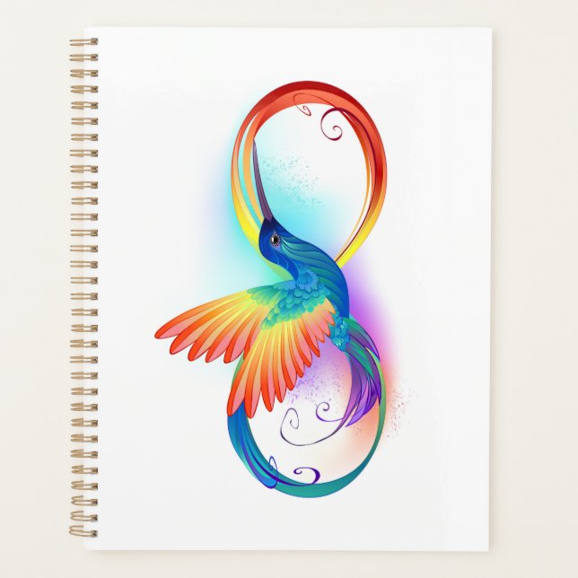 Rainbow Hummingbird with Infinity symbol Planner (Front)