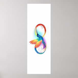Rainbow Hummingbird with Infinity symbol Poster