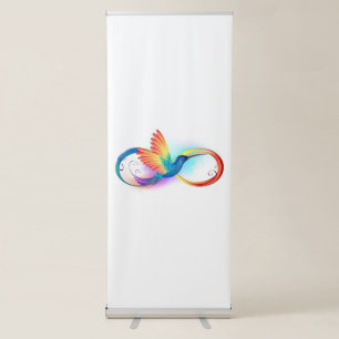 Rainbow Hummingbird with Infinity symbol Retractable Banner