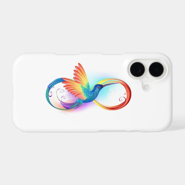 Rainbow Hummingbird with Infinity symbol Samsung Galaxy Case (Back Horizontal)