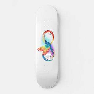 Rainbow Hummingbird with Infinity symbol Skateboard