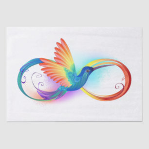 Rainbow Hummingbird with Infinity symbol Tissue Paper