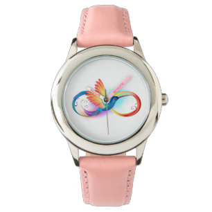 Rainbow Hummingbird with Infinity symbol Watch
