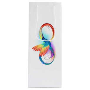 Rainbow Hummingbird with Infinity symbol Wine Gift Bag