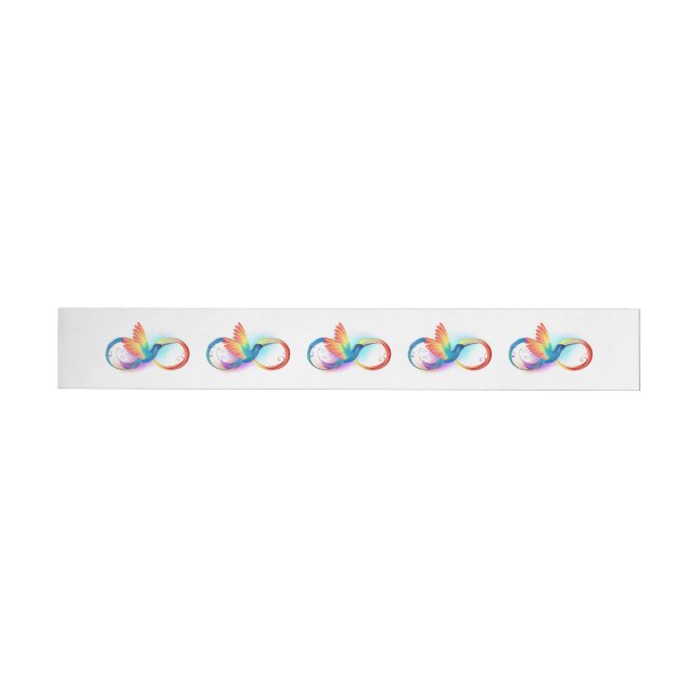 Rainbow Hummingbird with Infinity symbol Wrap Around Label (Individual)