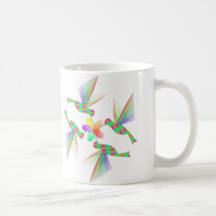 Rainbow Hummingbirds Kissing A Flower Coffee Mug