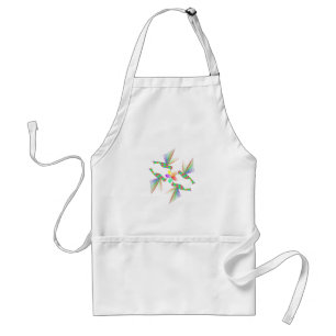 Rainbow Hummingbirds Kissing A Flower Standard Apron