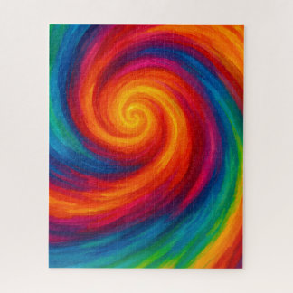 Rainbow Hurricane Swirl Jigsaw Puzzle