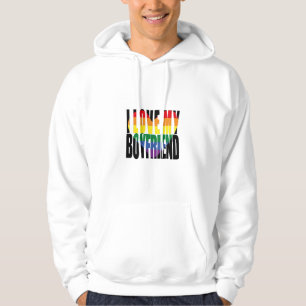 Rainbow I Love My Boyfriend Heart  Hoodie
