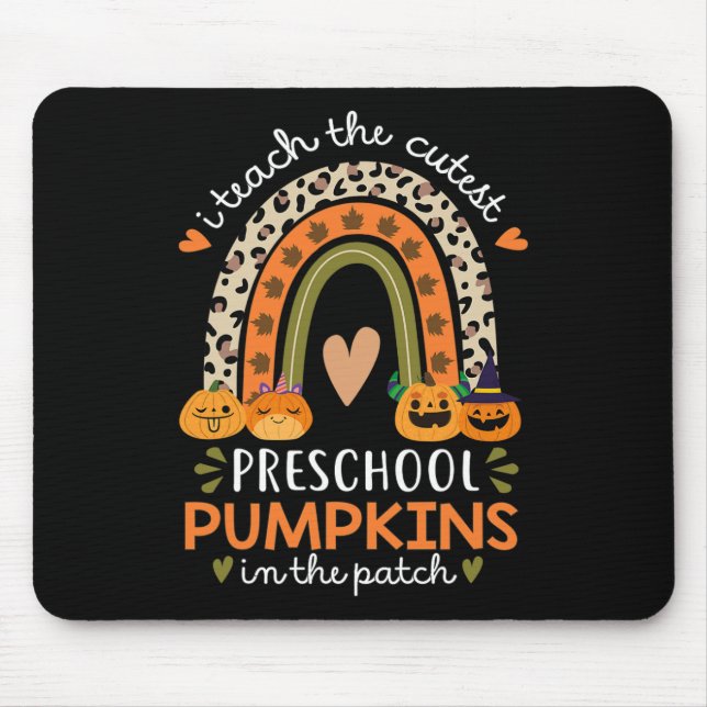 Rainbow I Teach The Cutest Pumpkins In Patch Fall  Mouse Mat (Front)