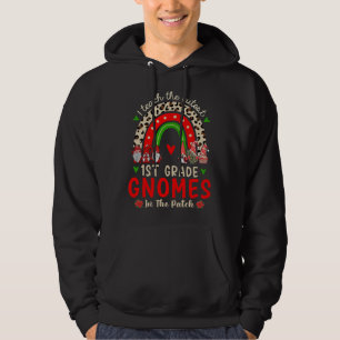 Rainbow I Teach The Cutest !st Grade Gnomes Christ Hoodie