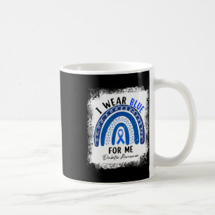 Rainbow I Wear Blue Ribbon For Me T1d Diabetes Awa Coffee Mug