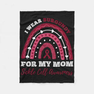 Rainbow I Wear Burgundy For My Mum Sickle Cell Awa Fleece Blanket