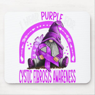 Rainbow I Wear Purple Cystic Fibrosis Awareness Mouse Mat