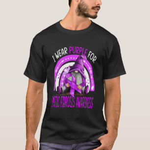 Rainbow I Wear Purple Cystic Fibrosis Awareness T-Shirt