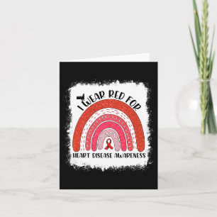 Rainbow I Wear Red For Heart Disease Awareness Mon Card