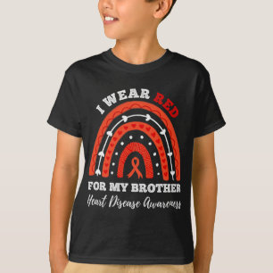Rainbow I Wear Red For My Brother Heart Disease Aw T-Shirt