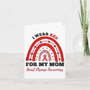 Rainbow I Wear Red For My Mum Heart Disease Awaren Card