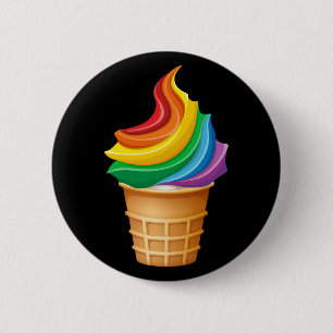 Rainbow Ice Cream 6 Cm Round Badge