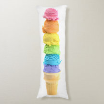 Rainbow Ice Cream Cone Body Pillow
