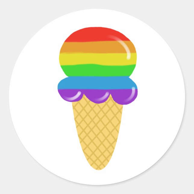Rainbow ice cream cone stickers (Front)