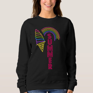 Rainbow Ice Cream Cone - Summer Vacation Ice Cream Sweatshirt
