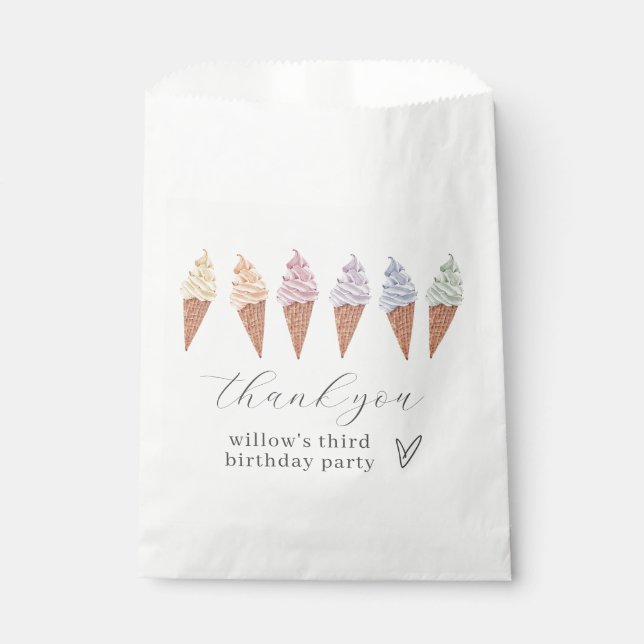 Rainbow Icecream Favour Bags (Front)