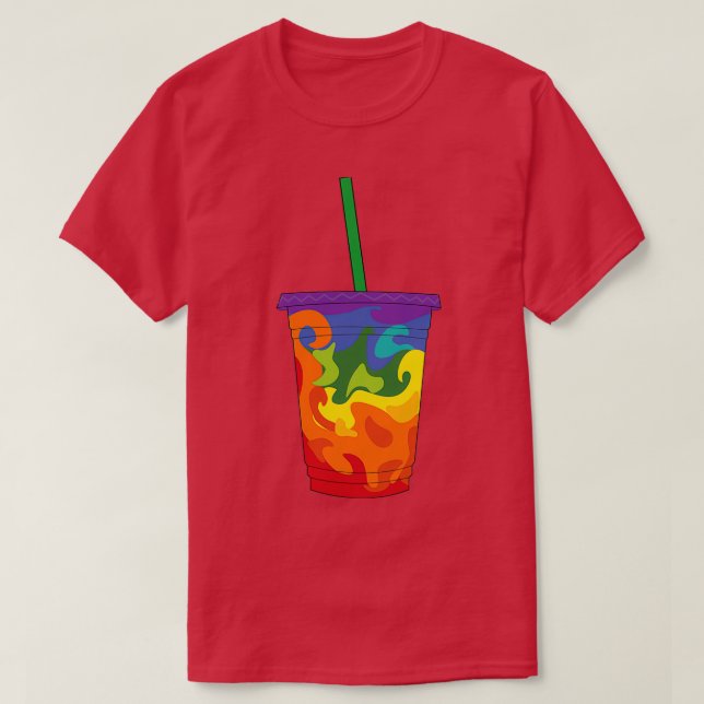 Rainbow Iced Coffee 2 T-Shirt (Design Front)