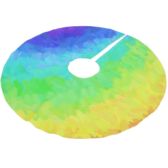 Rainbow Icy Brushed Polyester Tree Skirt (Angled)