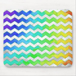 Rainbow Icy Chevron Pattern Mouse Mat