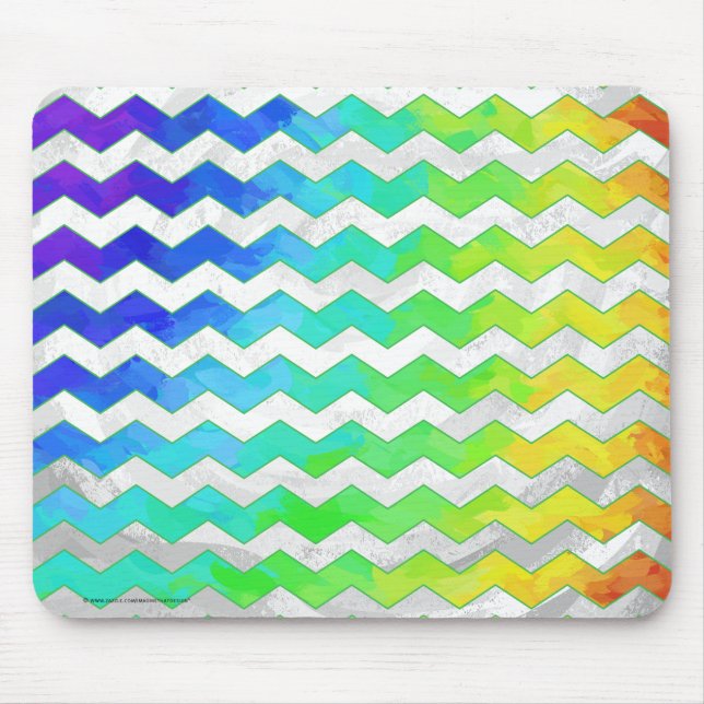Rainbow Icy Chevron Pattern Mouse Mat (Front)