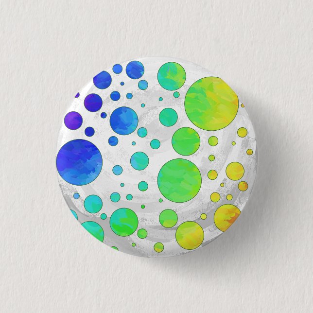 Rainbow Icy Polka Dot Pattern 3 Cm Round Badge (Front)