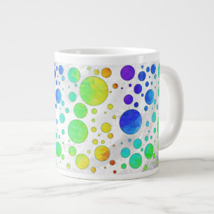 Rainbow Icy Polka Dot Pattern Large Coffee Mug