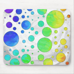 Rainbow Icy Polka Dot Pattern Mouse Mat